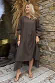 Made in Italy Purdy Pure Cotton Smock Dress Dark Chocolate
